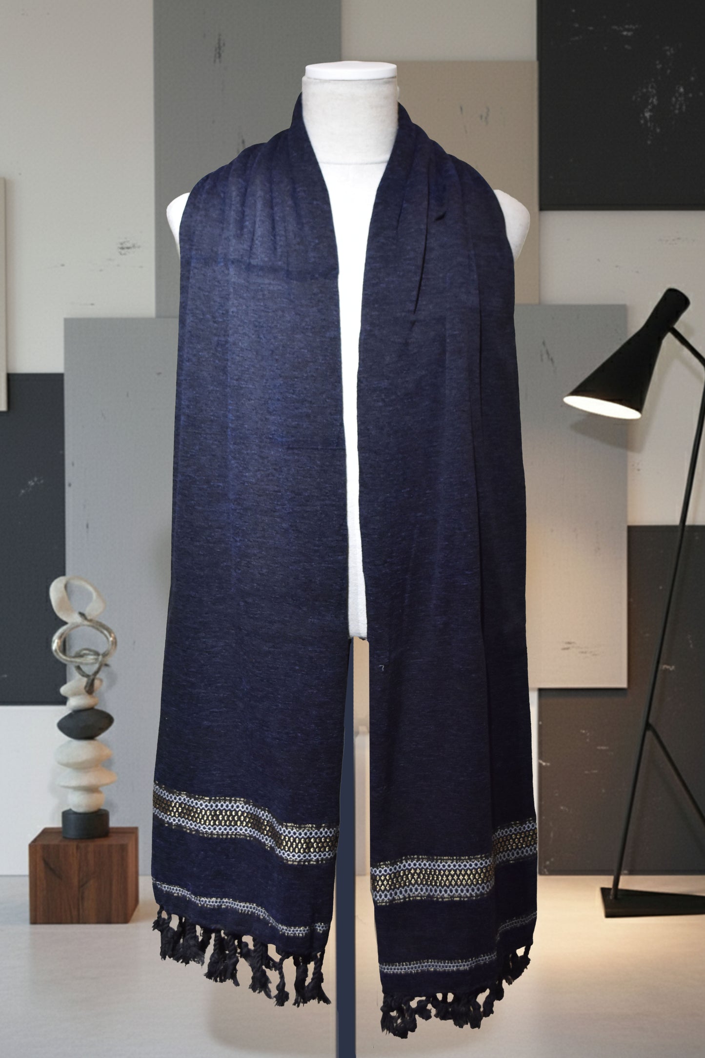 Velvet Tussa Midnight Blue Men’s Shawl