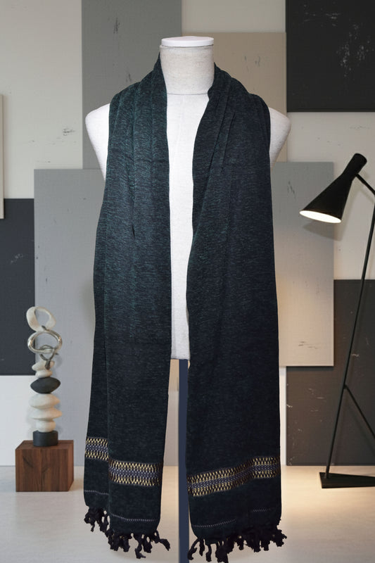 Velvet Tussa Forest Green Men’s Shawl