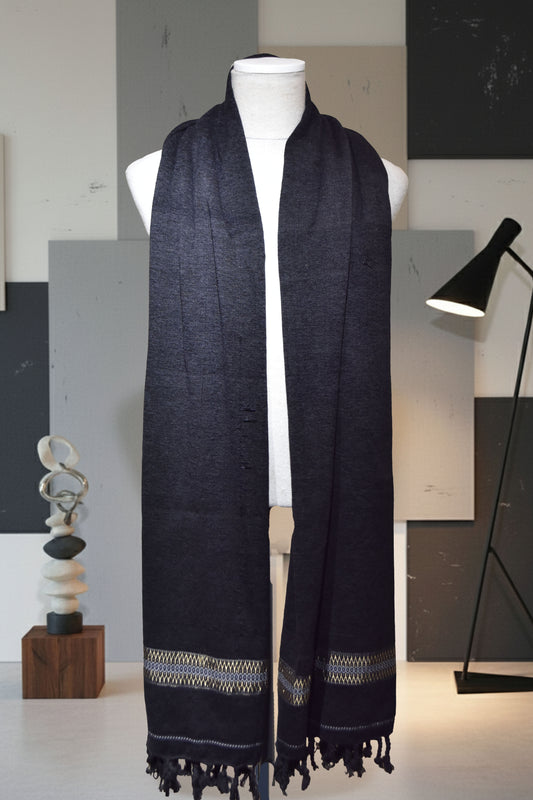 Velvet Tussa – Midnight Black Men’s Shawl