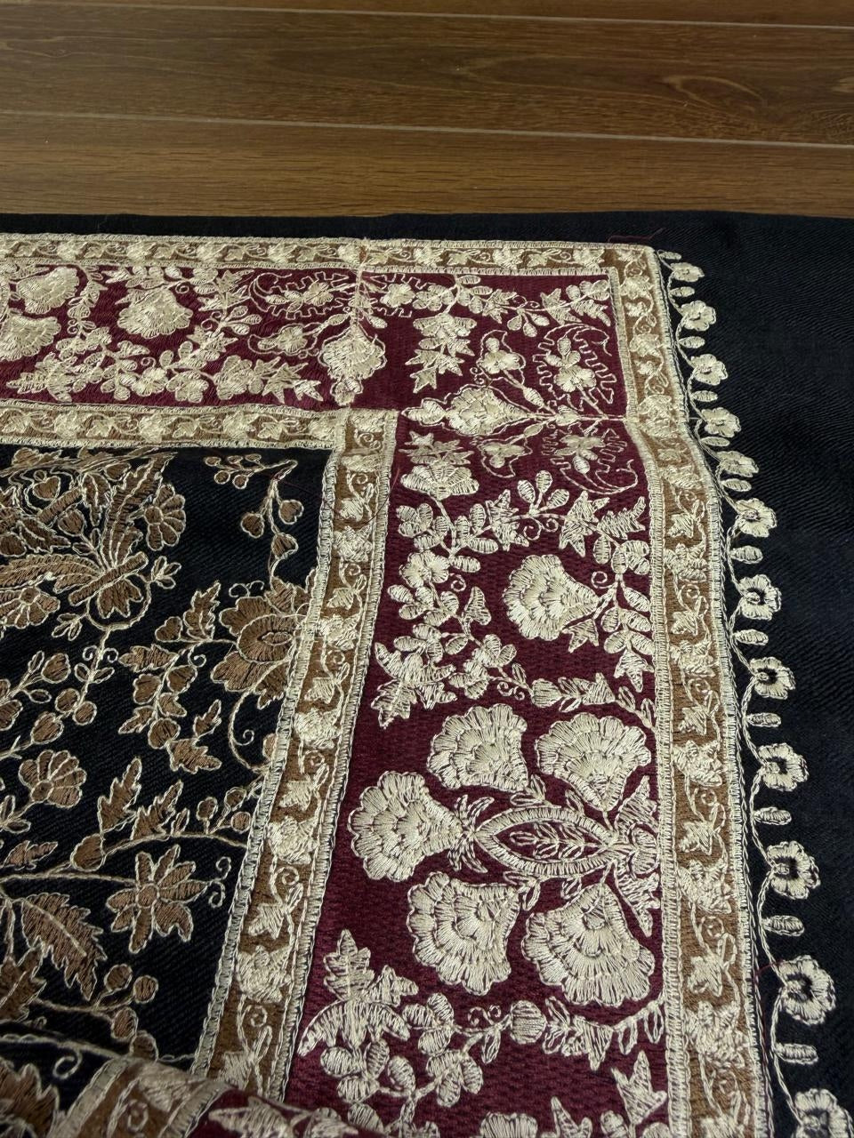 Pashmina Black Jama Shawl