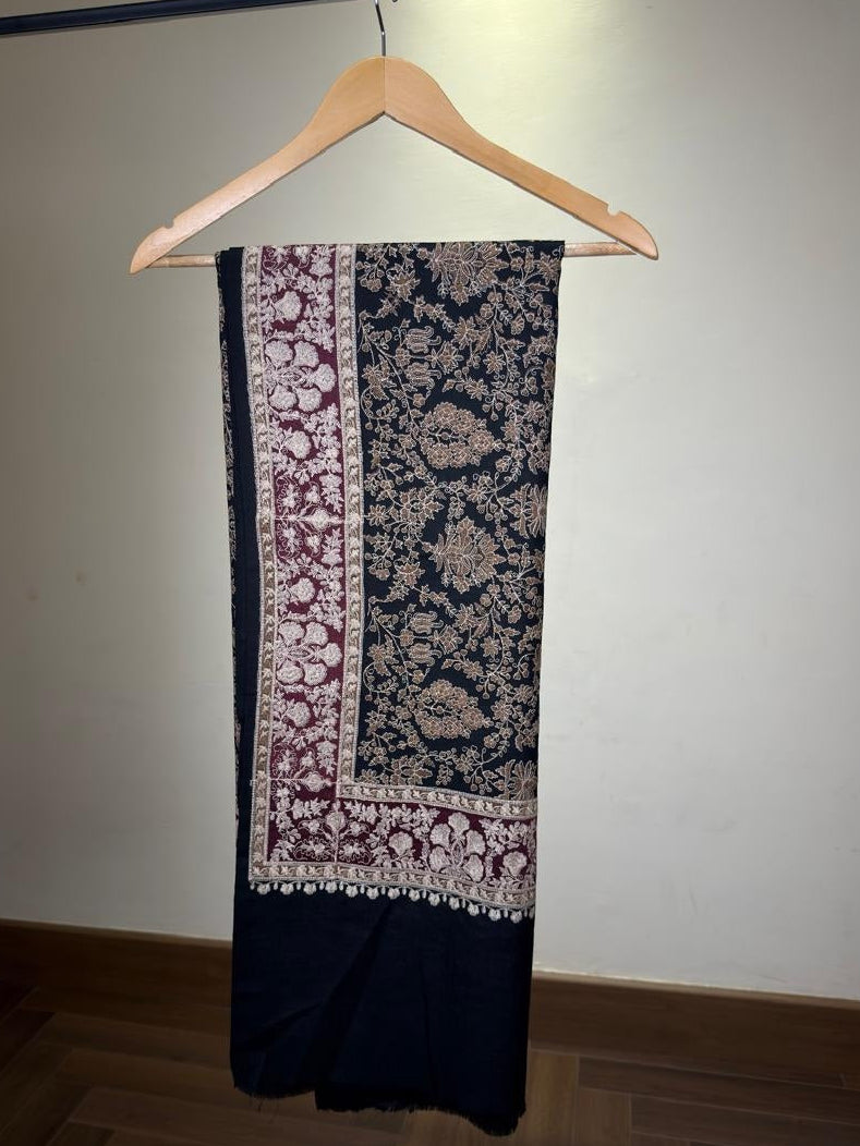Pashmina Black Jama Shawl
