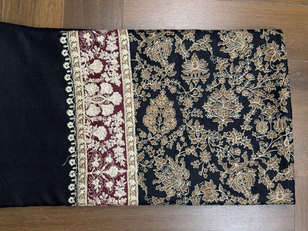 Pashmina Black Jama Shawl