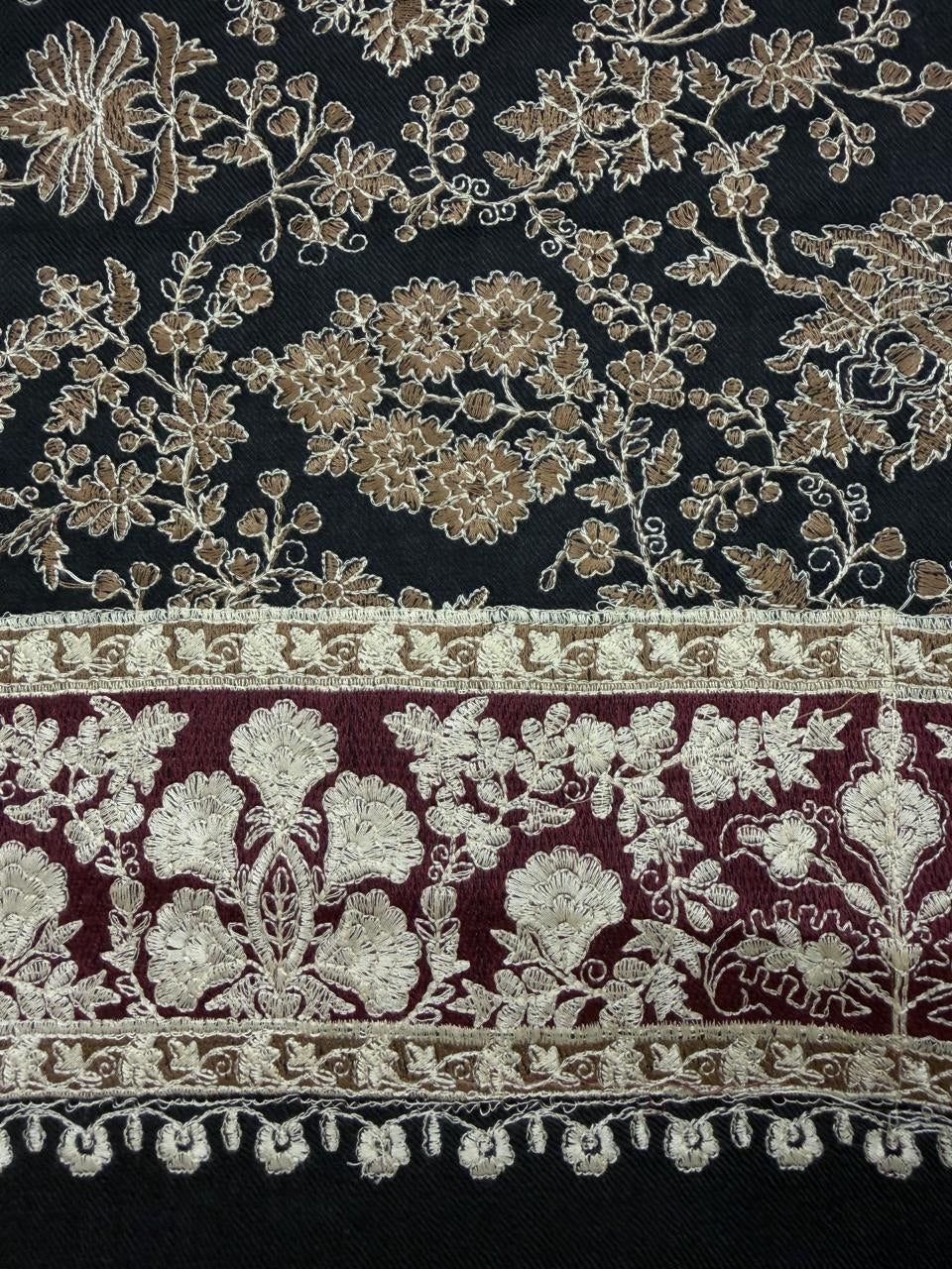 Pashmina Black Jama Shawl