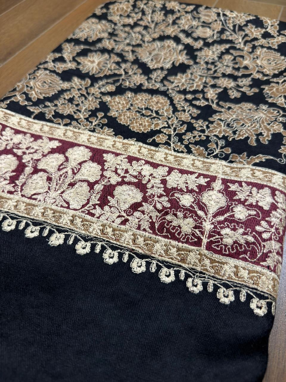 Pashmina Black Jama Shawl