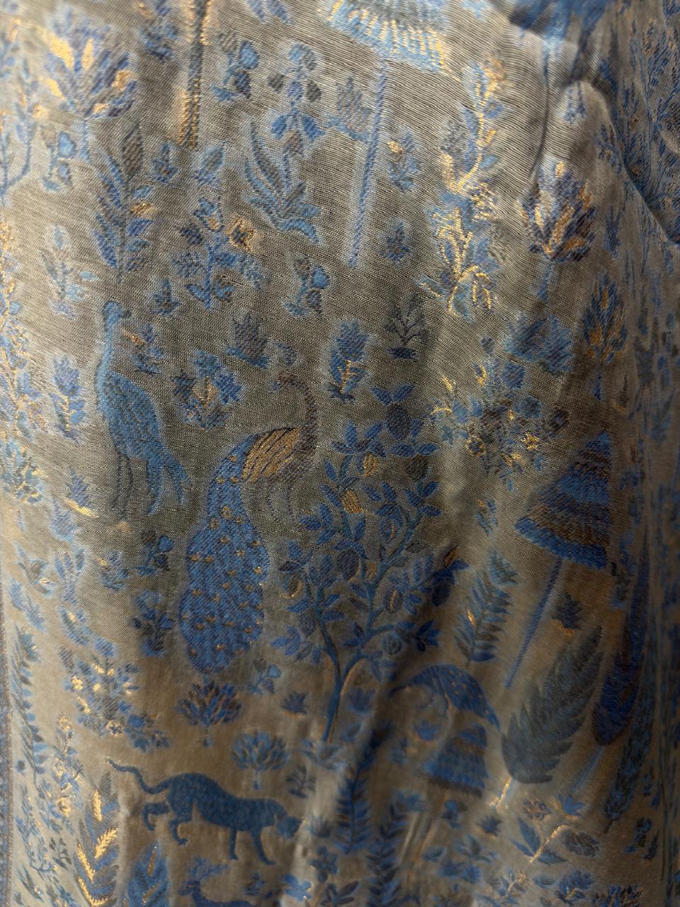 Slate Blue Silk Kaani Dupatta