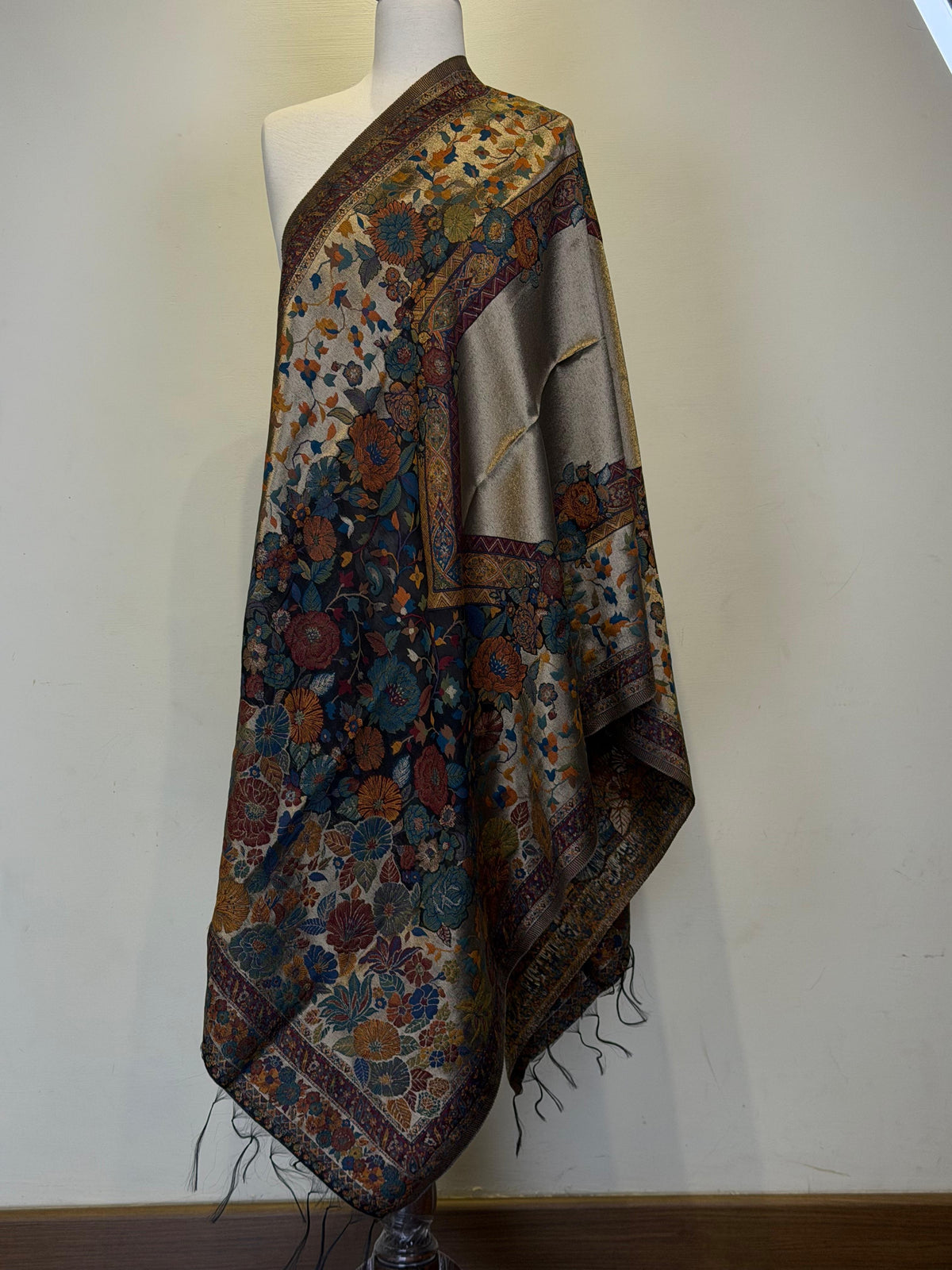 Moonlight Floral Metallic Scarf