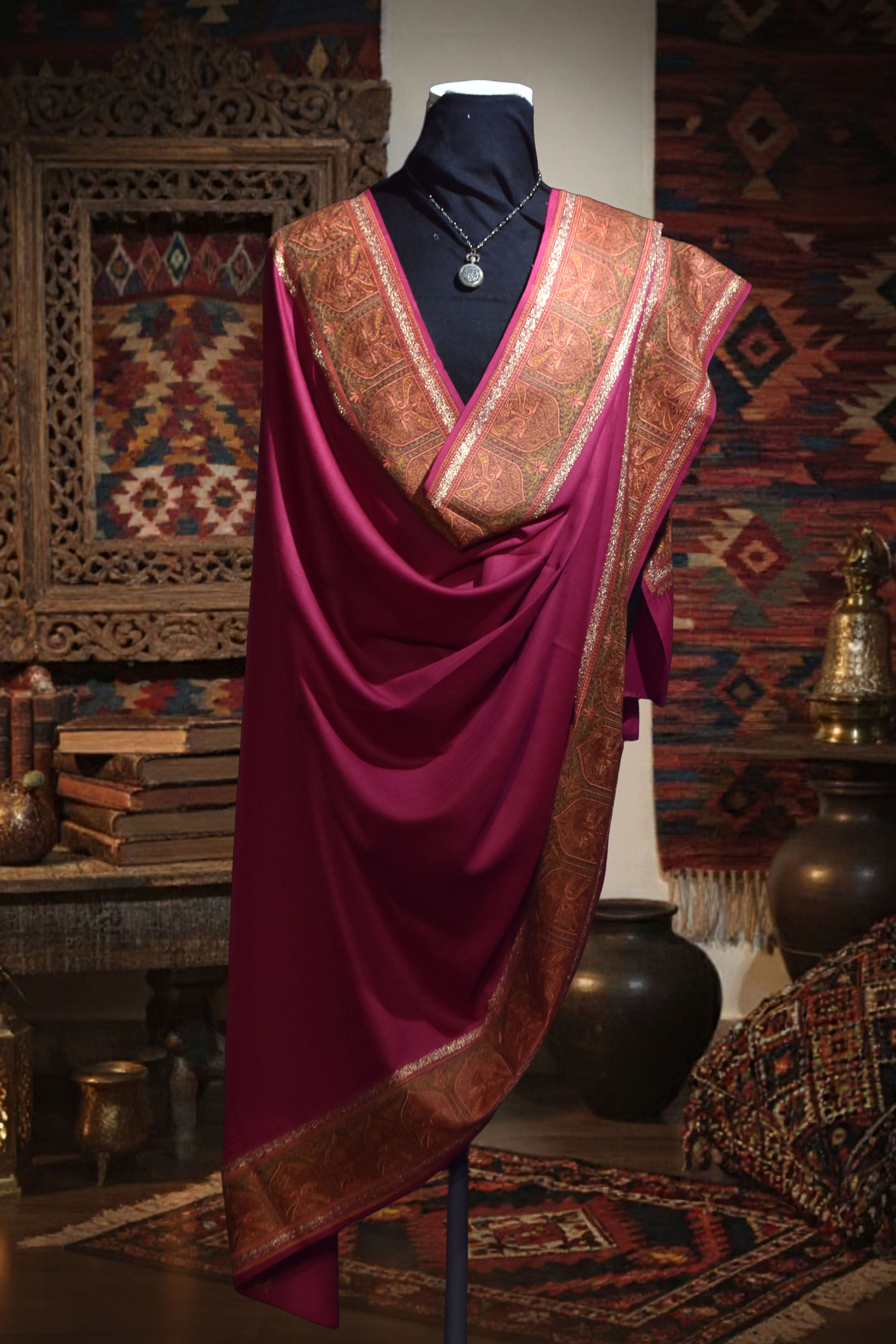 Zari Border Shawl (BZM-02)