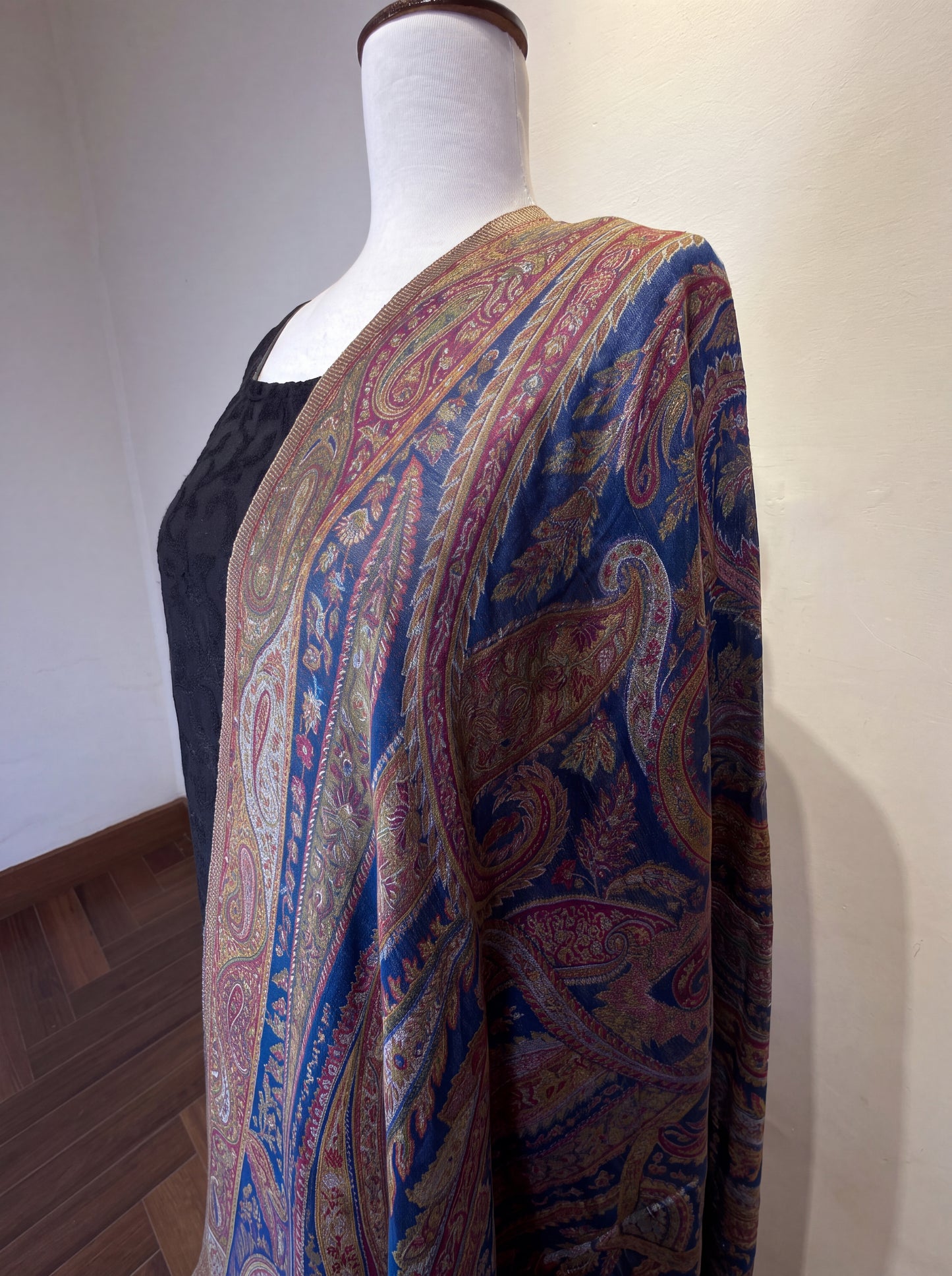 Royal Blue Silk Kaani Dupatta