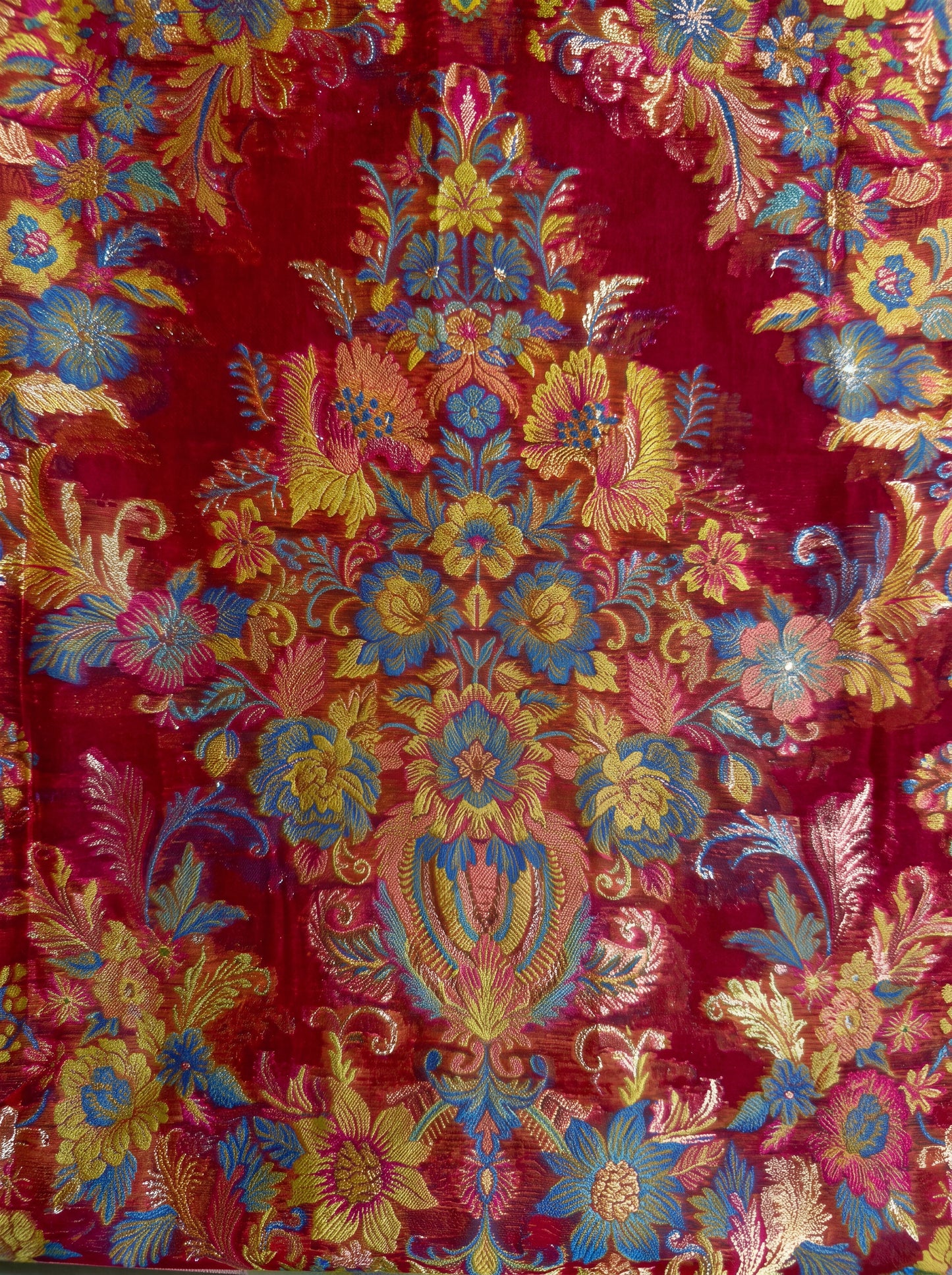 Crimson Red Silk Kaani Dupatta