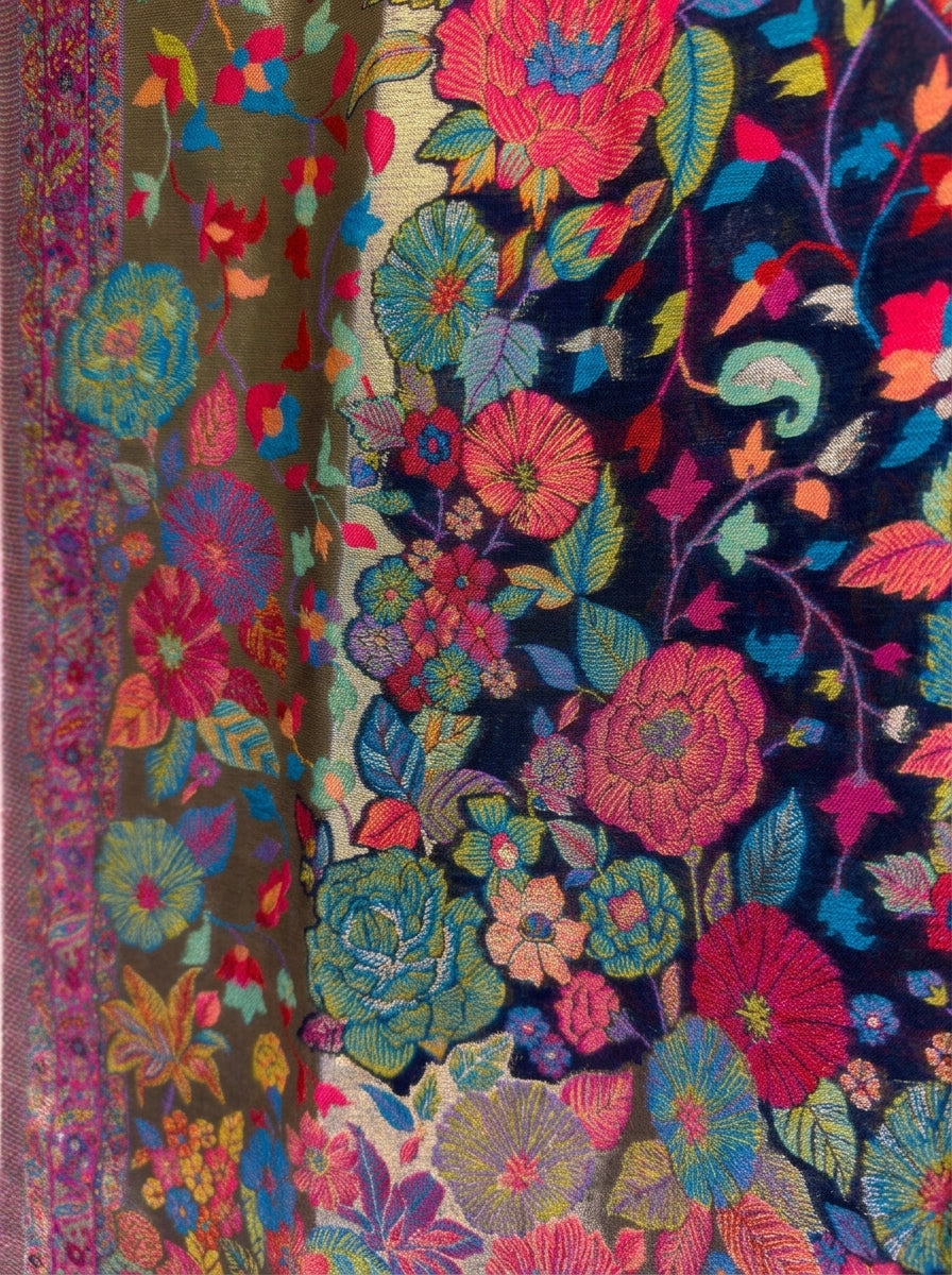 Moonlight Bloom Metallic Scarf