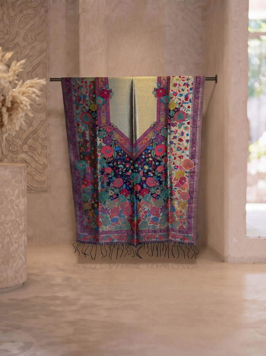 Moonlight Bloom Metallic Scarf