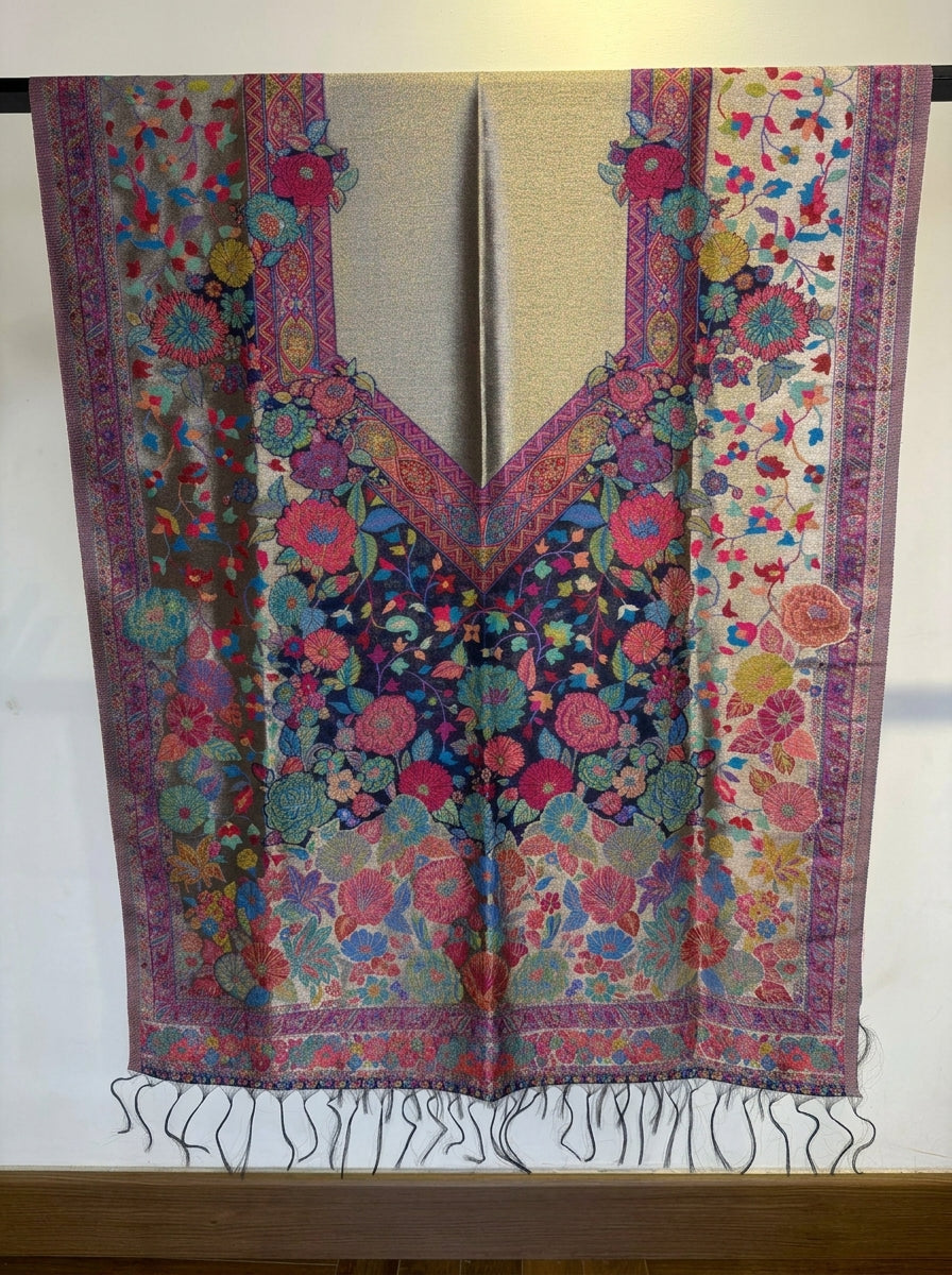 Moonlight Bloom Metallic Scarf