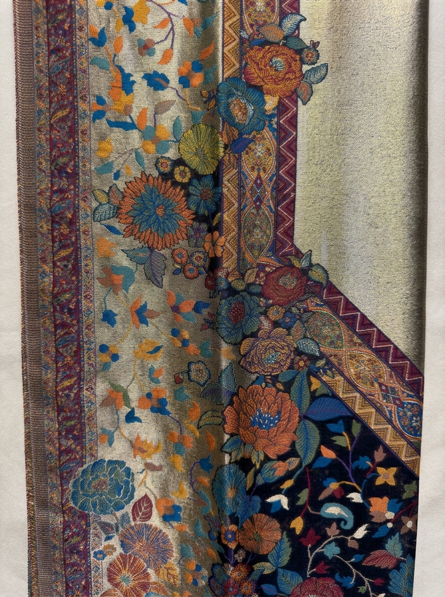 Moonlight Floral Metallic Scarf