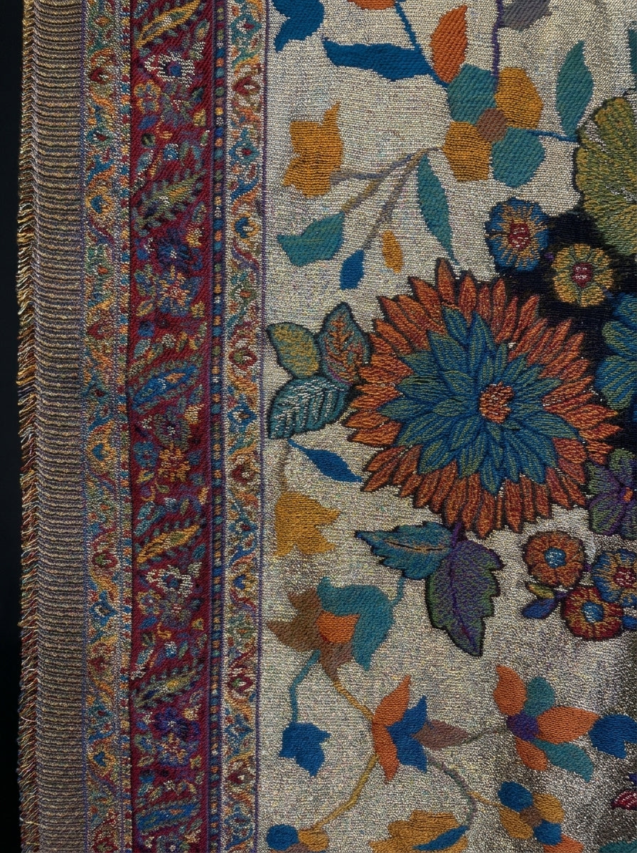 Moonlight Floral Metallic Scarf