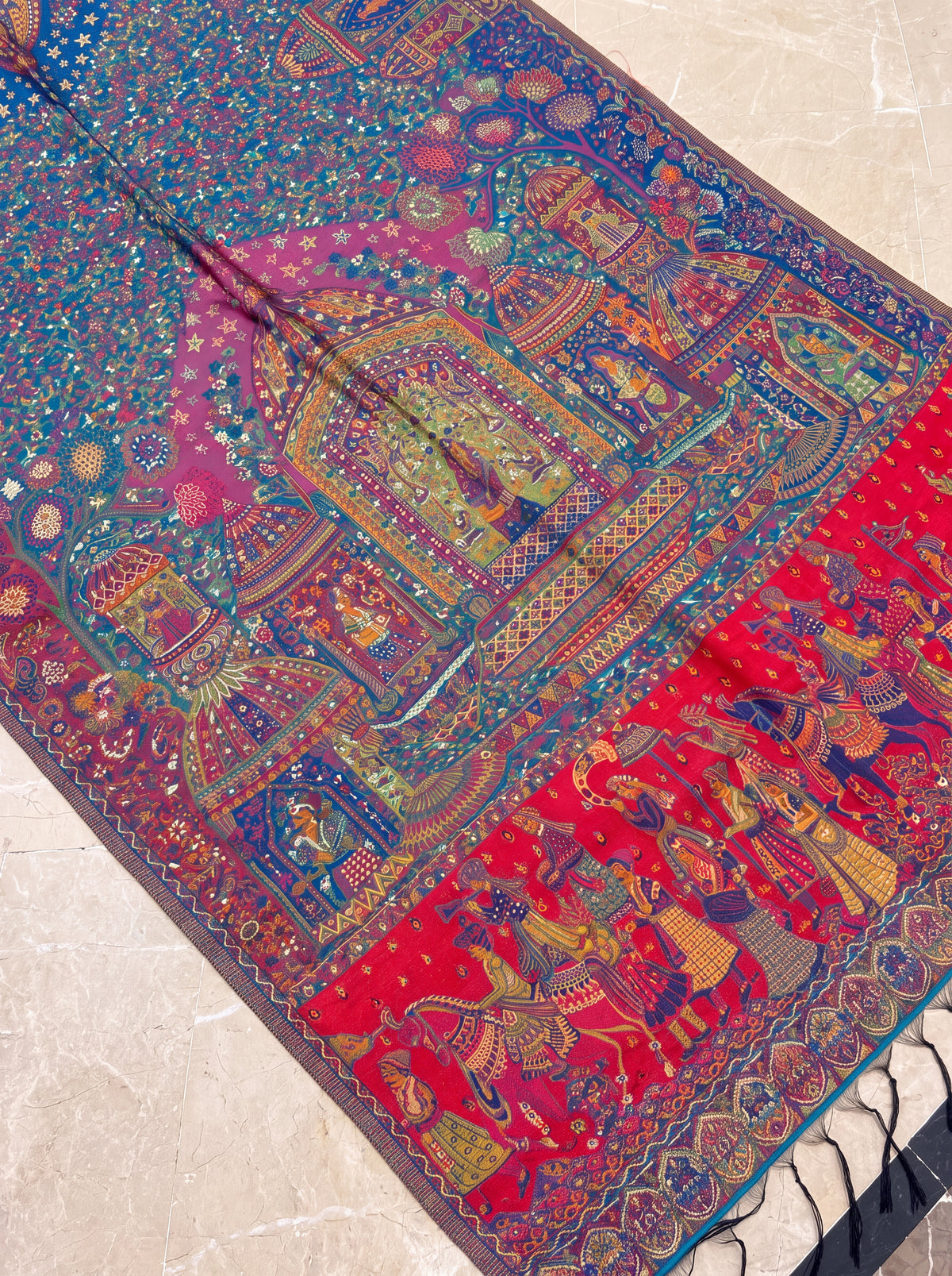 Mughal Heritage Silk Kaani Scarf